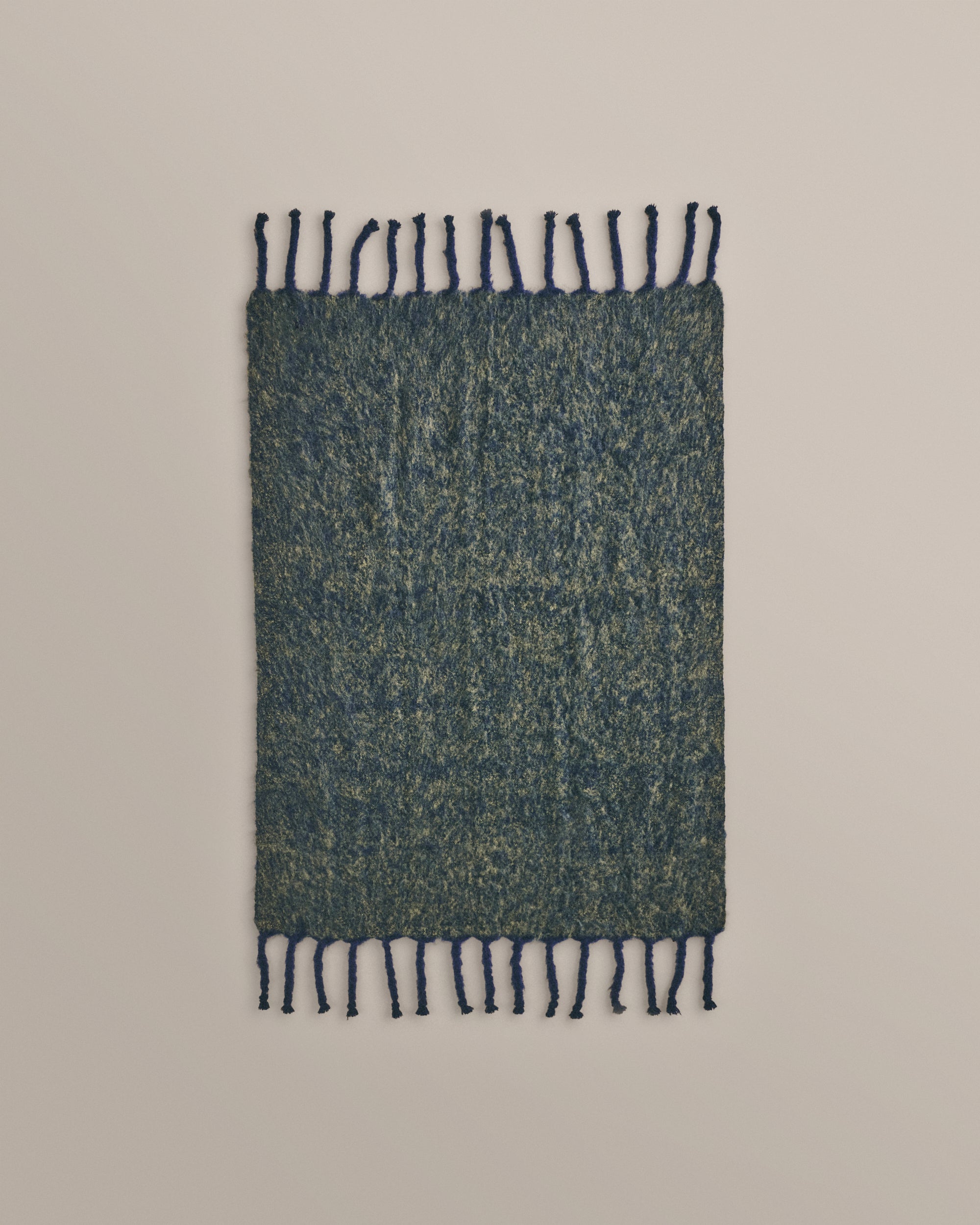 King Mohair Blanket in Dark Blue and Green