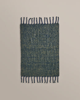 King Mohair Blanket in Dark Blue and Green