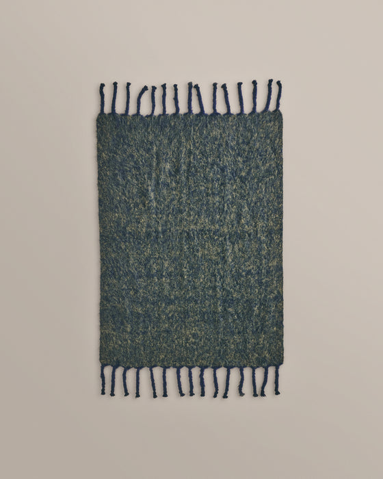 King Mohair Blanket in Dark Blue and Green