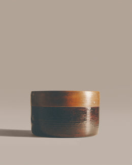 Quarters_LargeWideJar_Tan_UmberTenmoku_Front_3c6519d5-1446-4c49-a45a-874dd391e2b8
