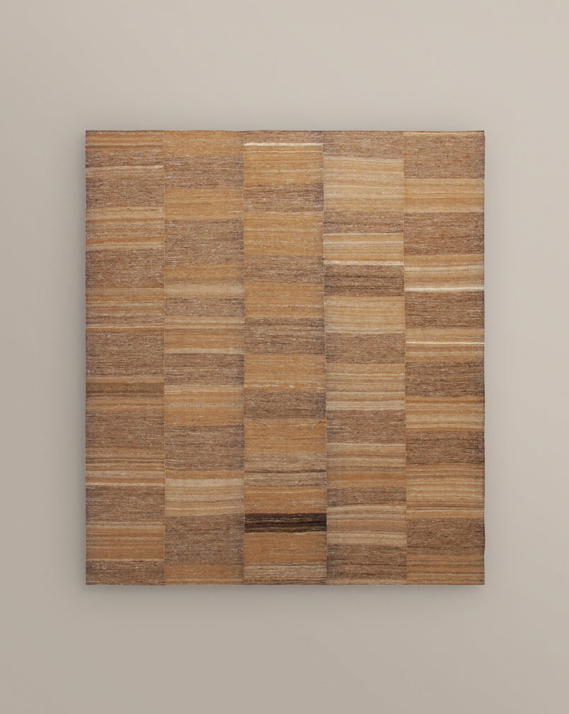 Mazandaran Beige Checkered Kilim