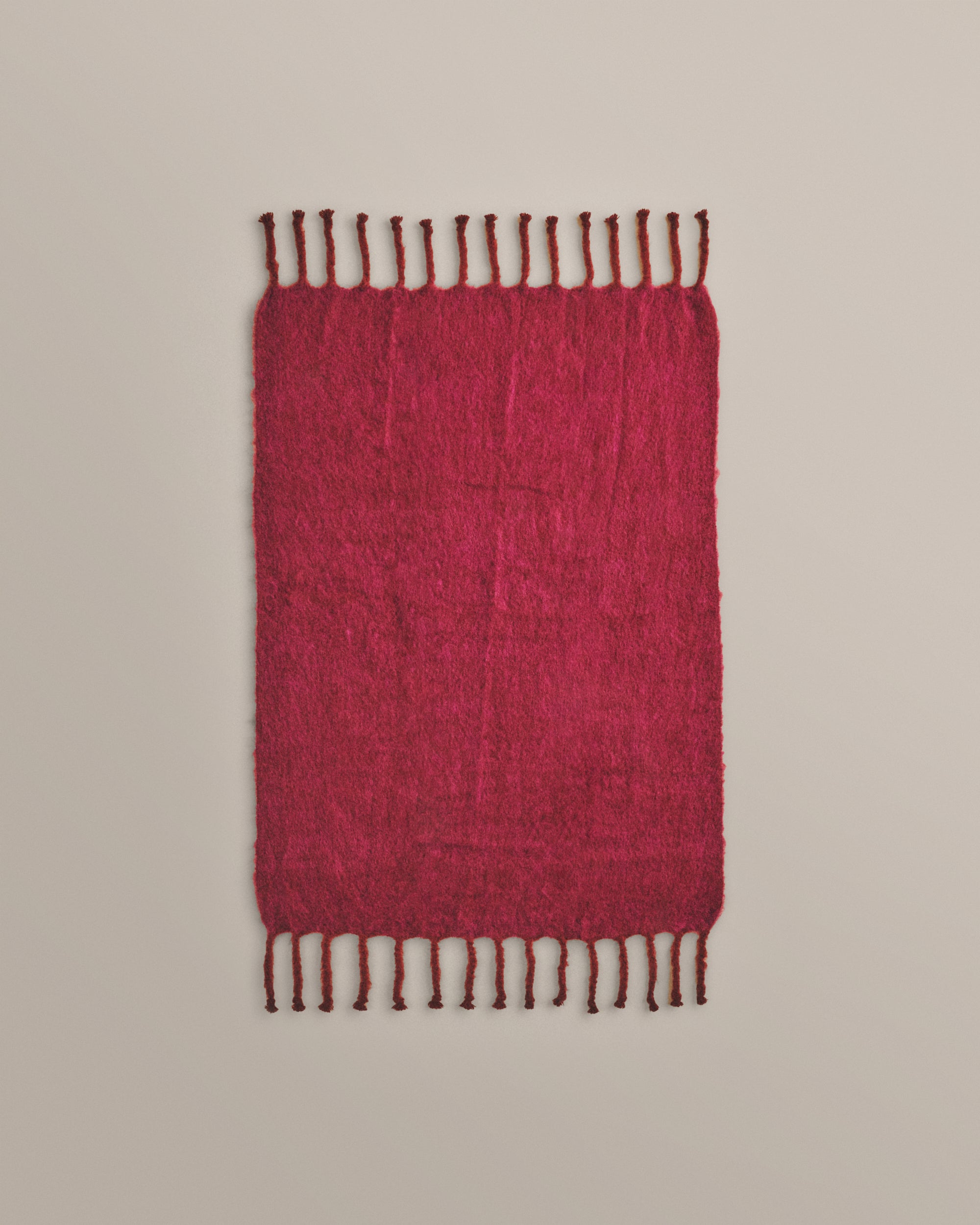 Mohair Throw in Bourgone and Dark Lila