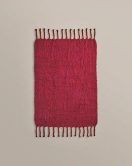 Mohair Throw in Bourgone and Dark Lila
