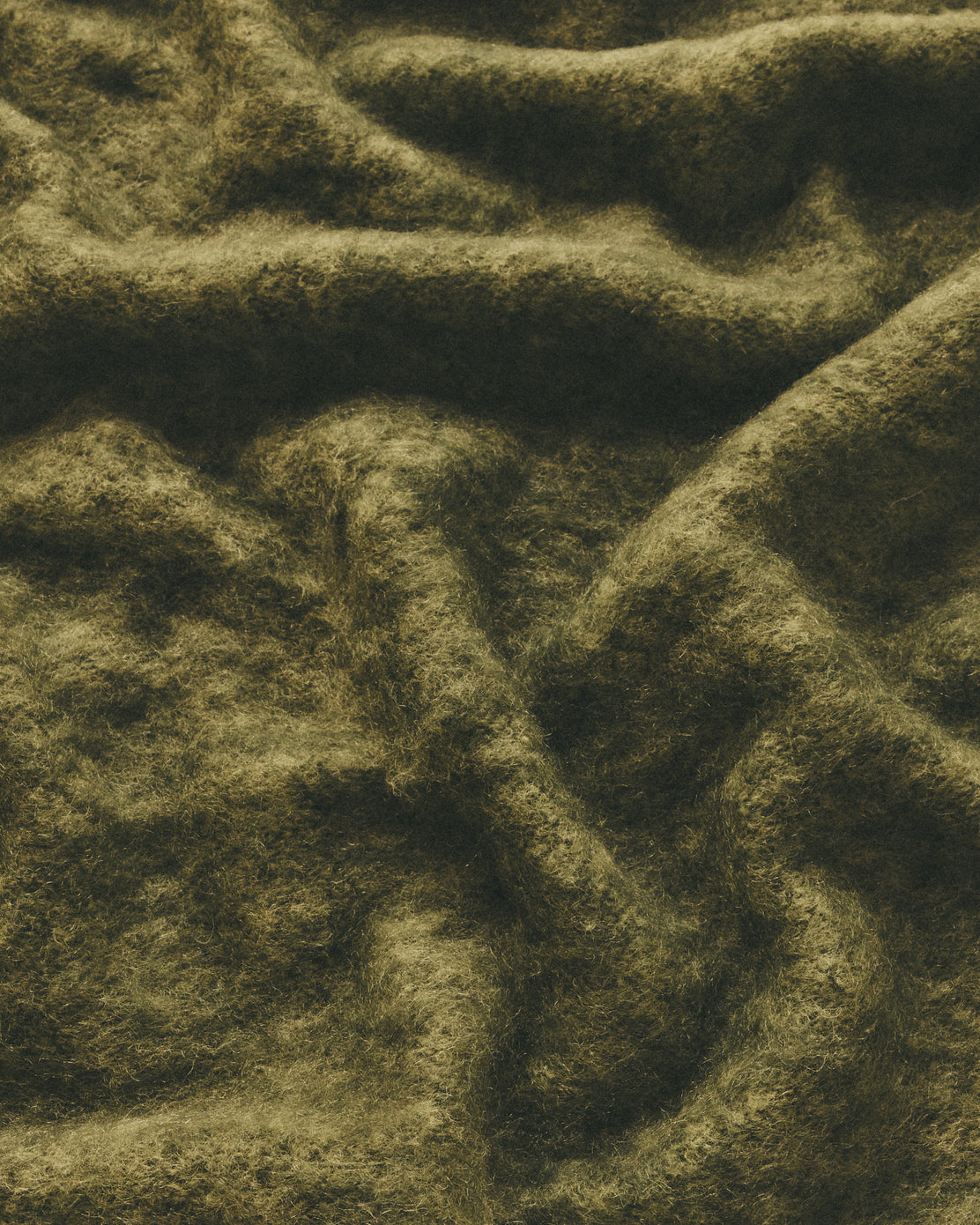 Mohair Throw in Green and Darker Green