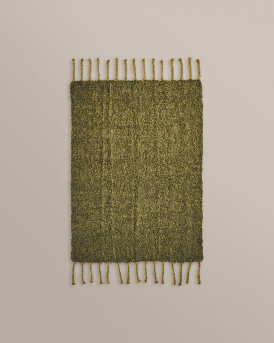 Mohair Throw in Green and Darker Green