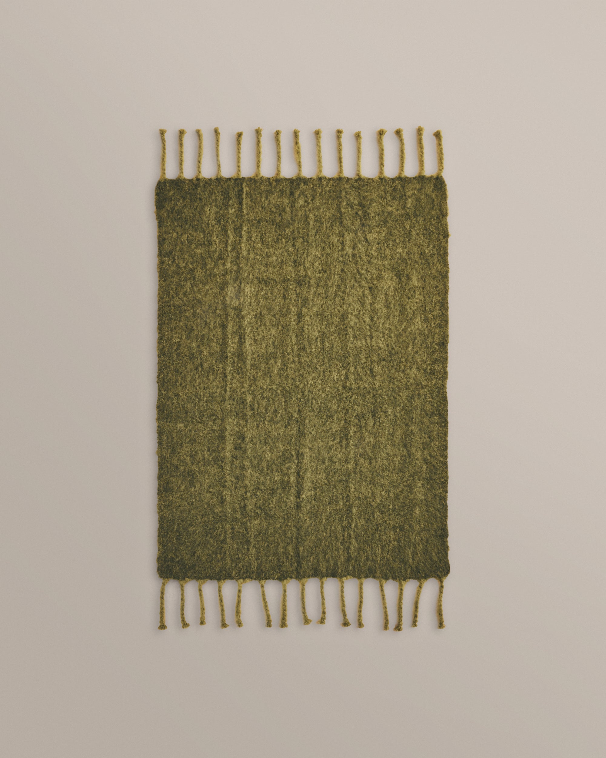Mohair Throw in Green and Darker Green