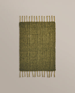 Mohair Throw in Green and Darker Green