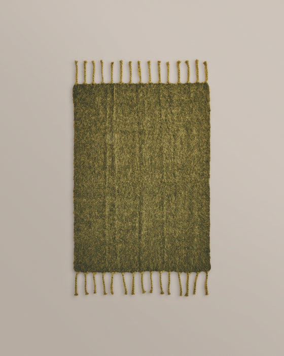 Mohair Throw in Green and Darker Green