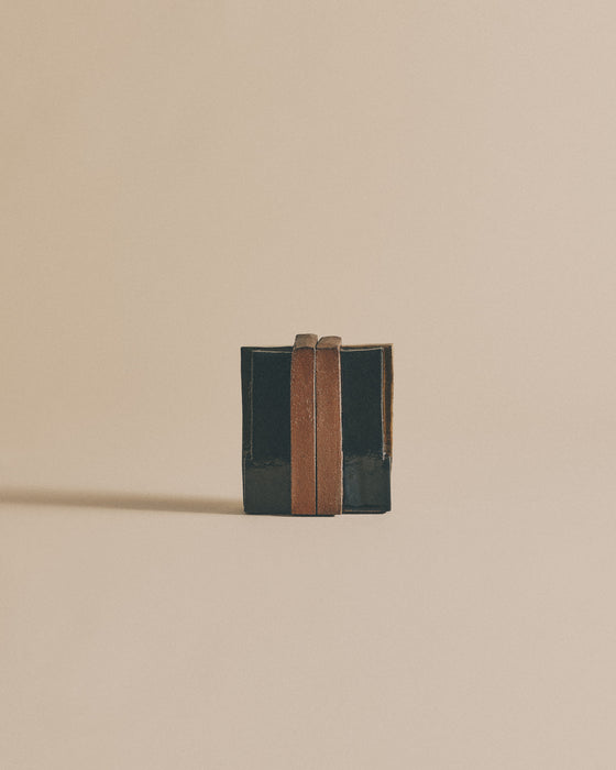 Navy Turmeric & Green Slab Bookends