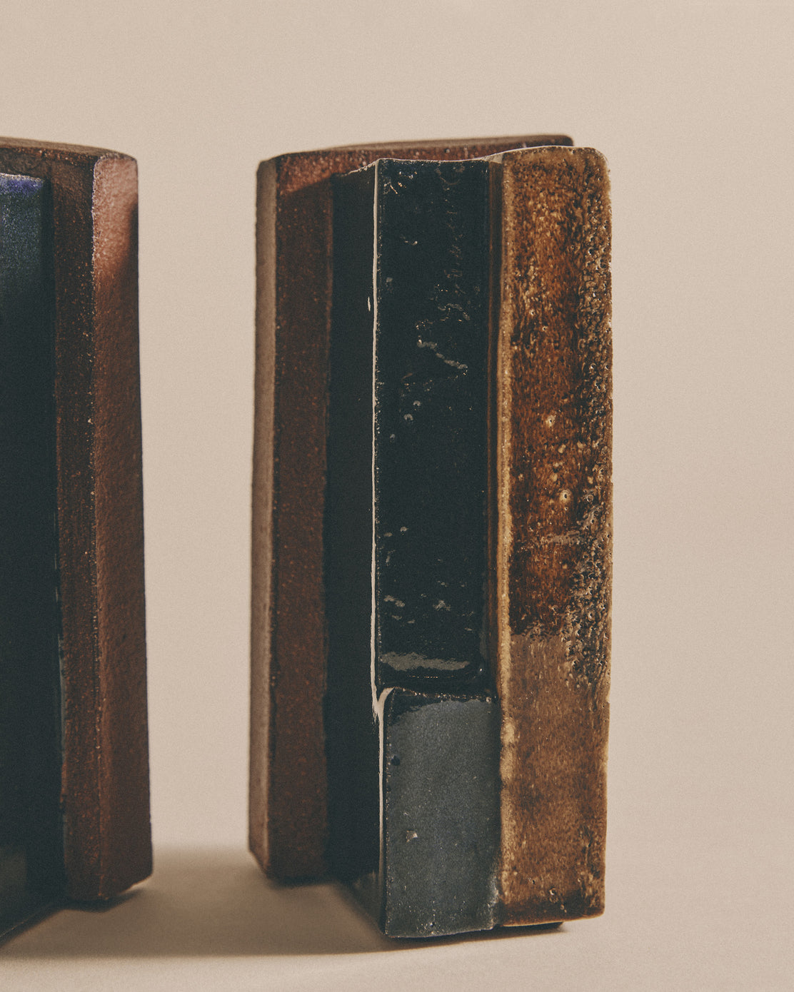 Navy Turmeric & Green Slab Bookends