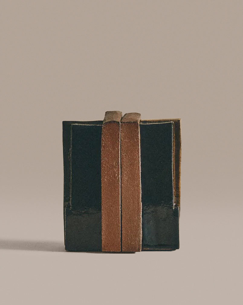 Navy Turmeric & Green Slab Bookends