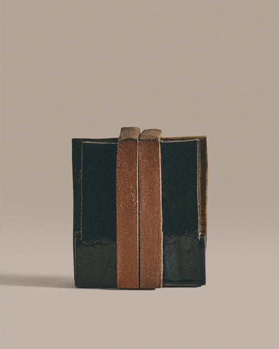 Navy Turmeric & Green Slab Bookends