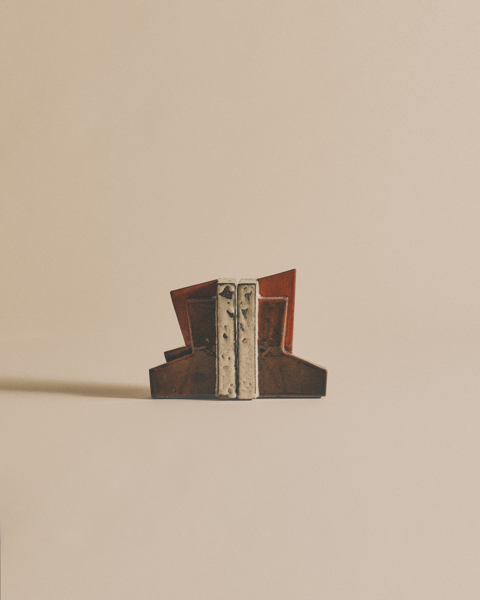 Pumpkin and Ivory Slab Bookends