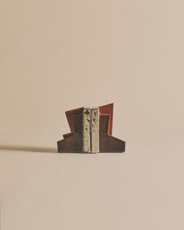 Pumpkin and Ivory Slab Bookends