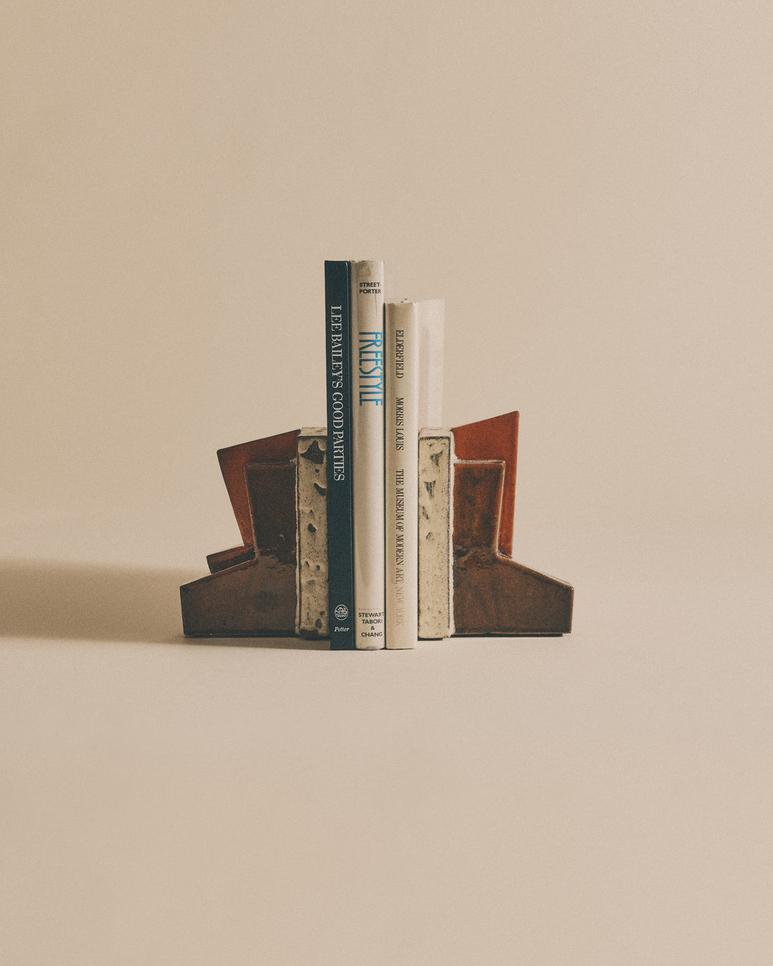 Pumpkin and Ivory Slab Bookends