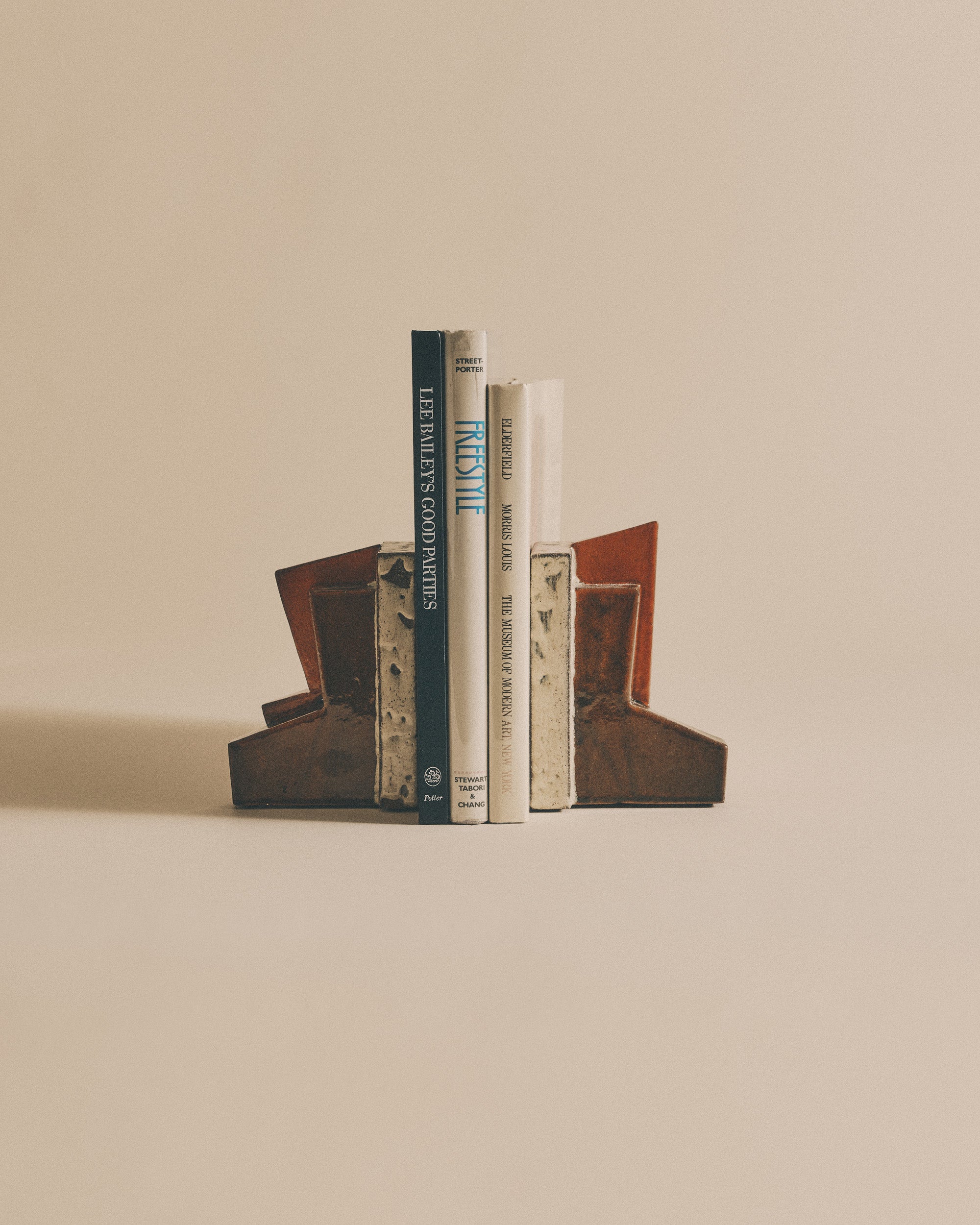 Pumpkin and Ivory Slab Bookends