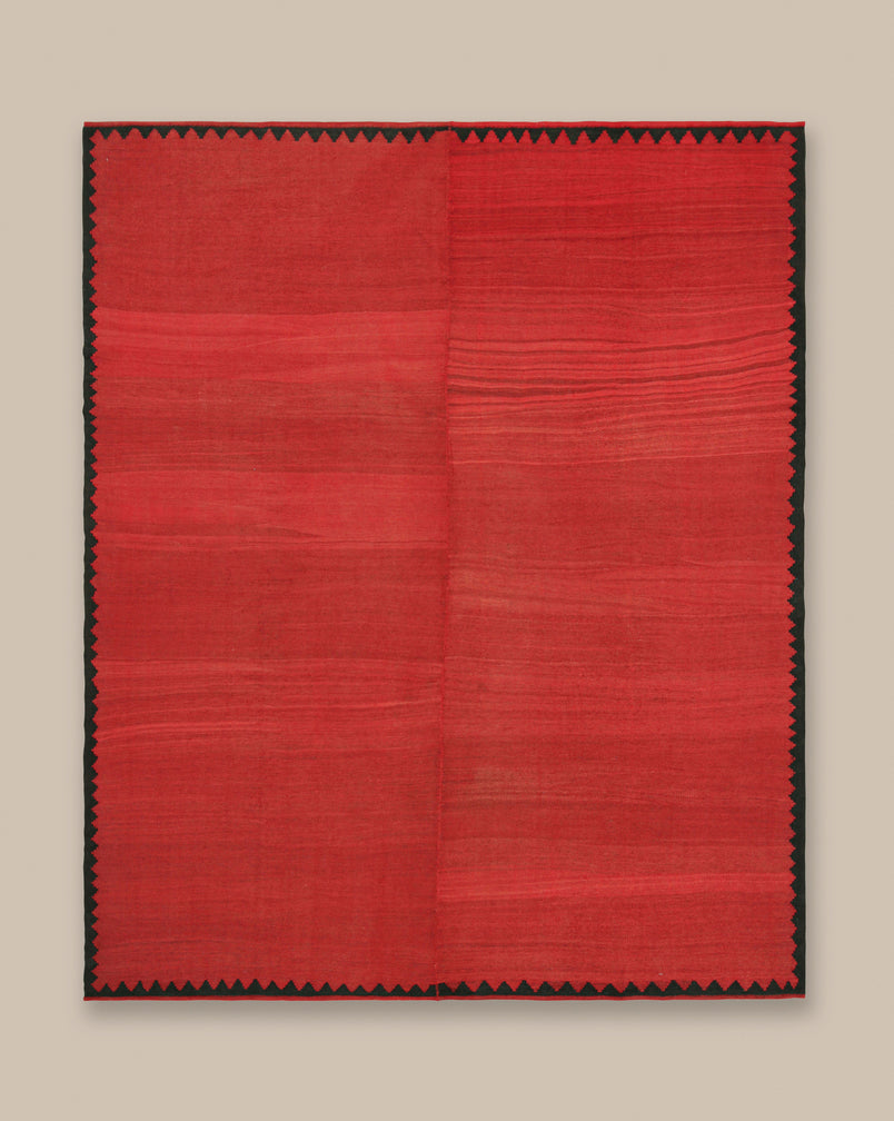 Red Field Kilim with Border