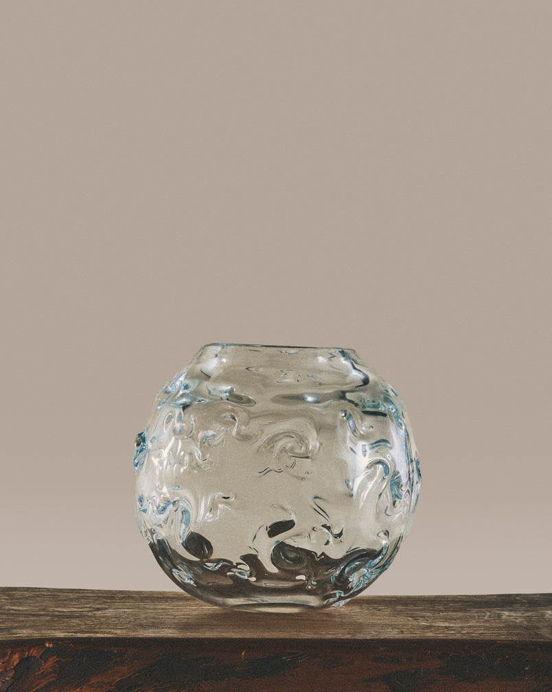 SR Vintage Glass Vase Clear