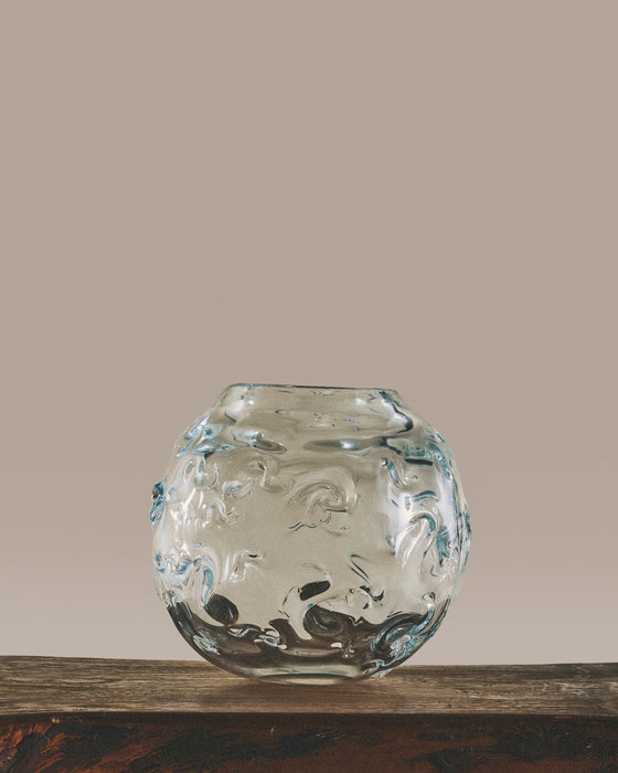 SR Vintage Glass Vase Clear