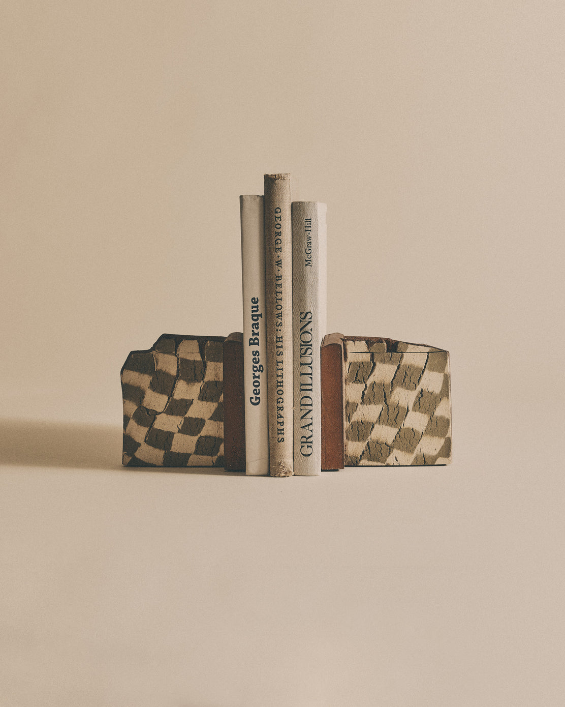 Sage and Ivory Nerikomi Bookends