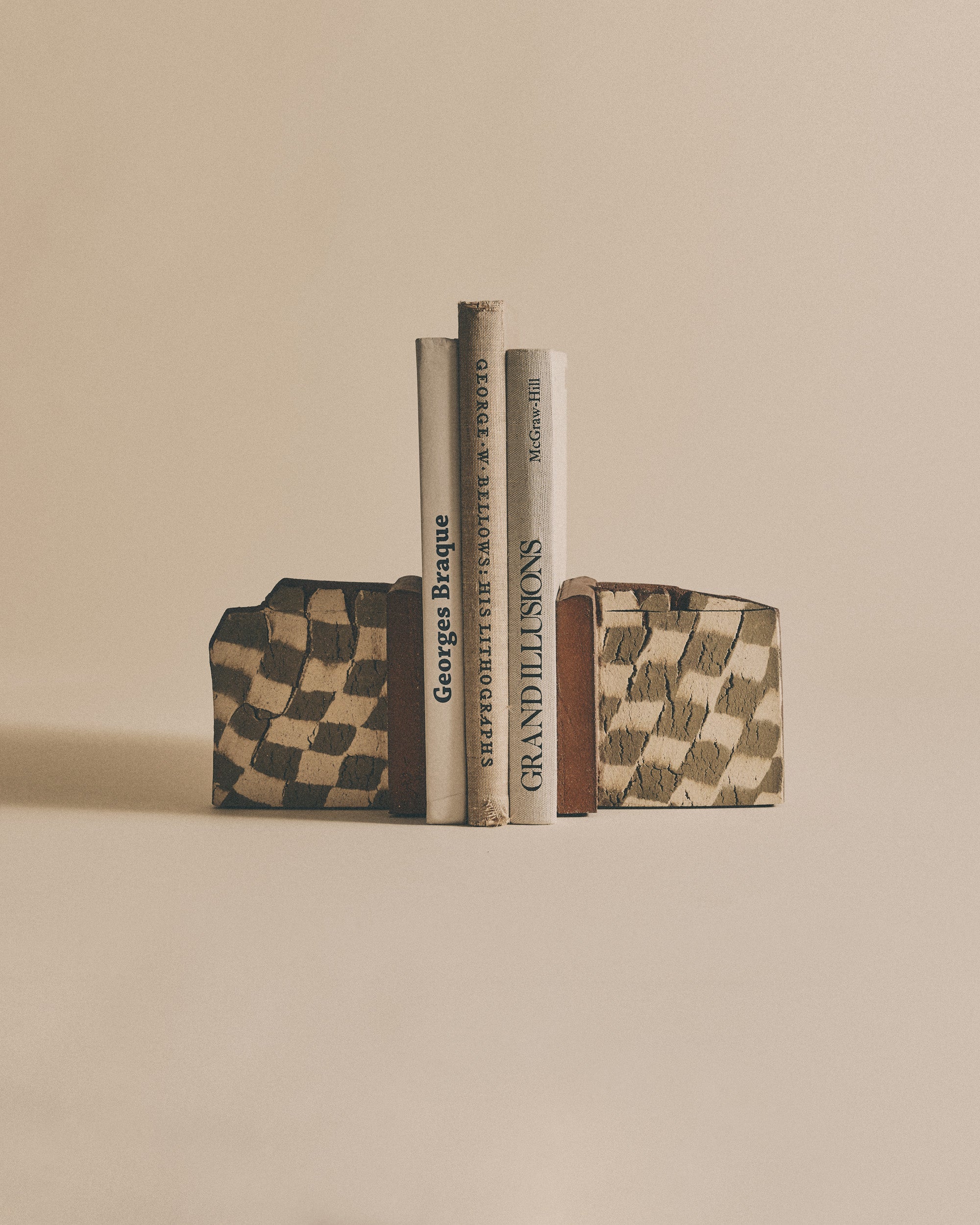 Sage and Ivory Nerikomi Bookends