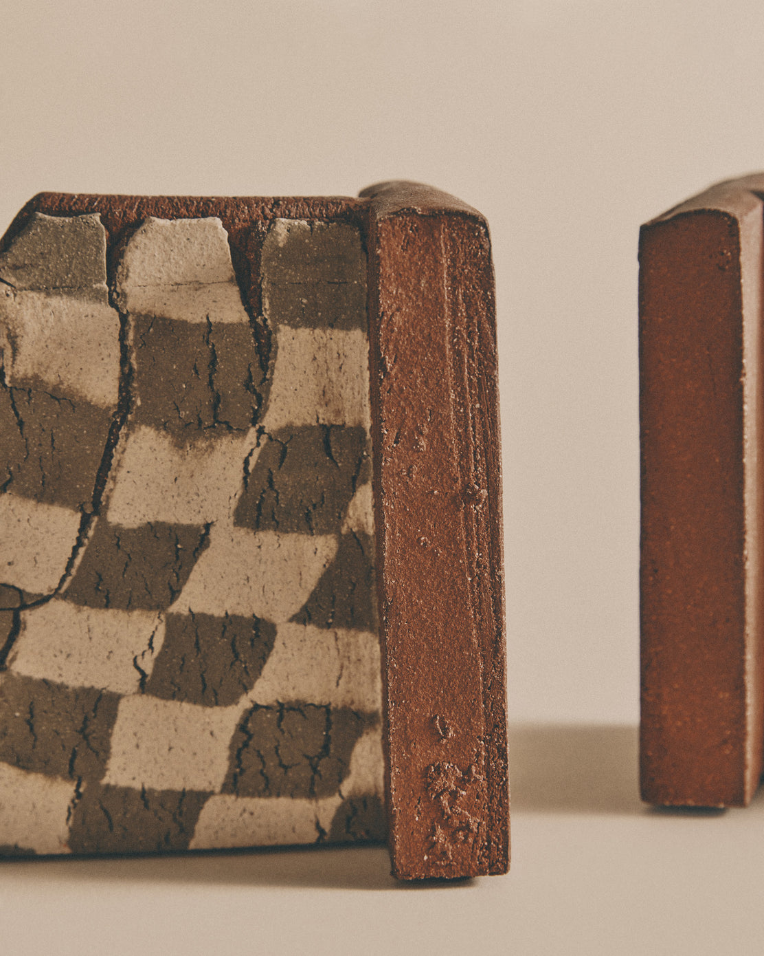 Sage and Ivory Nerikomi Bookends