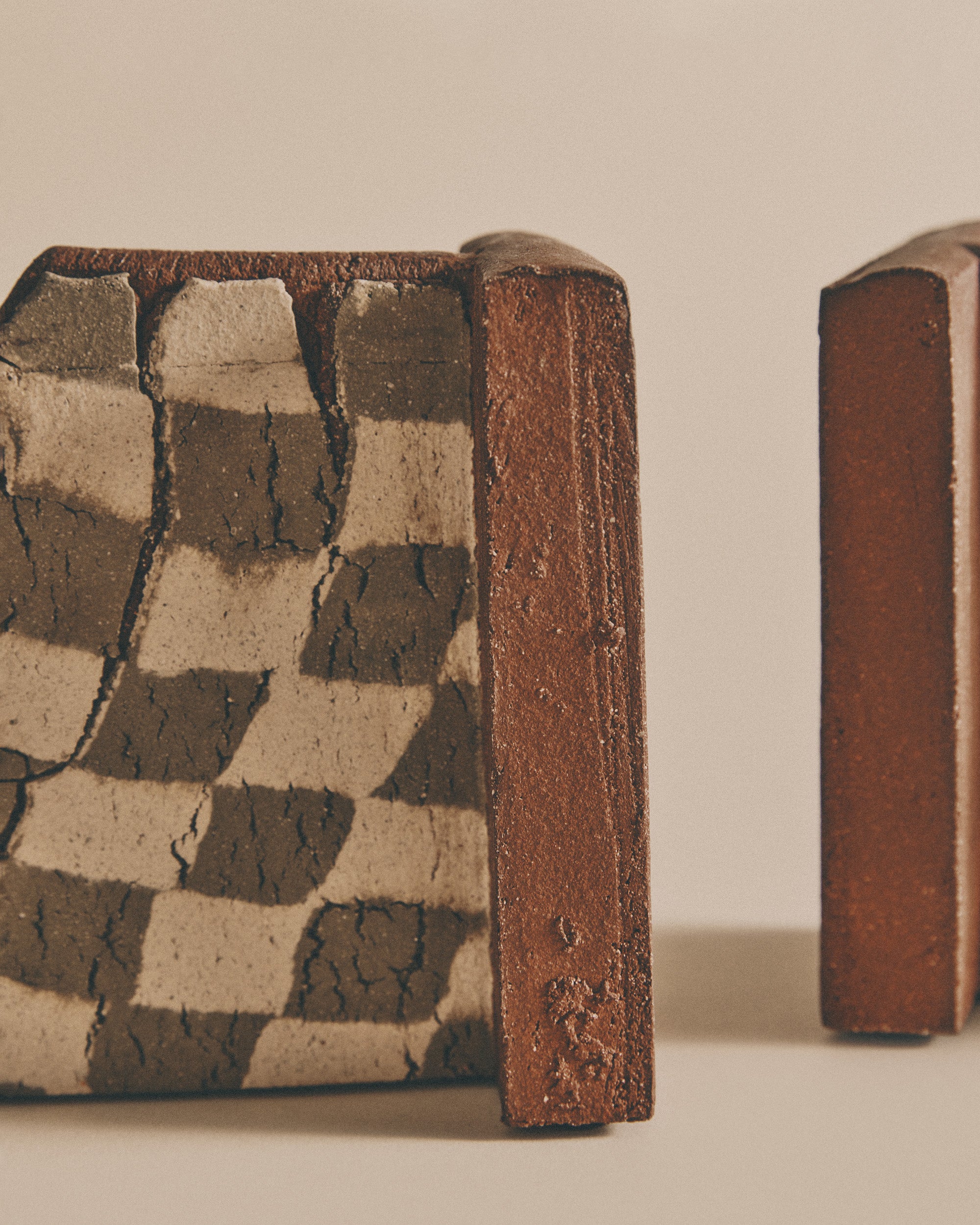 Sage and Ivory Nerikomi Bookends