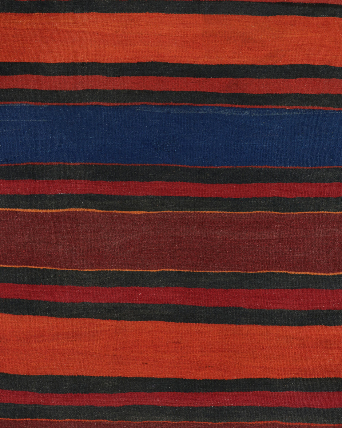 Shahsavan Red, Blue, and Brown Stripe Kilim
