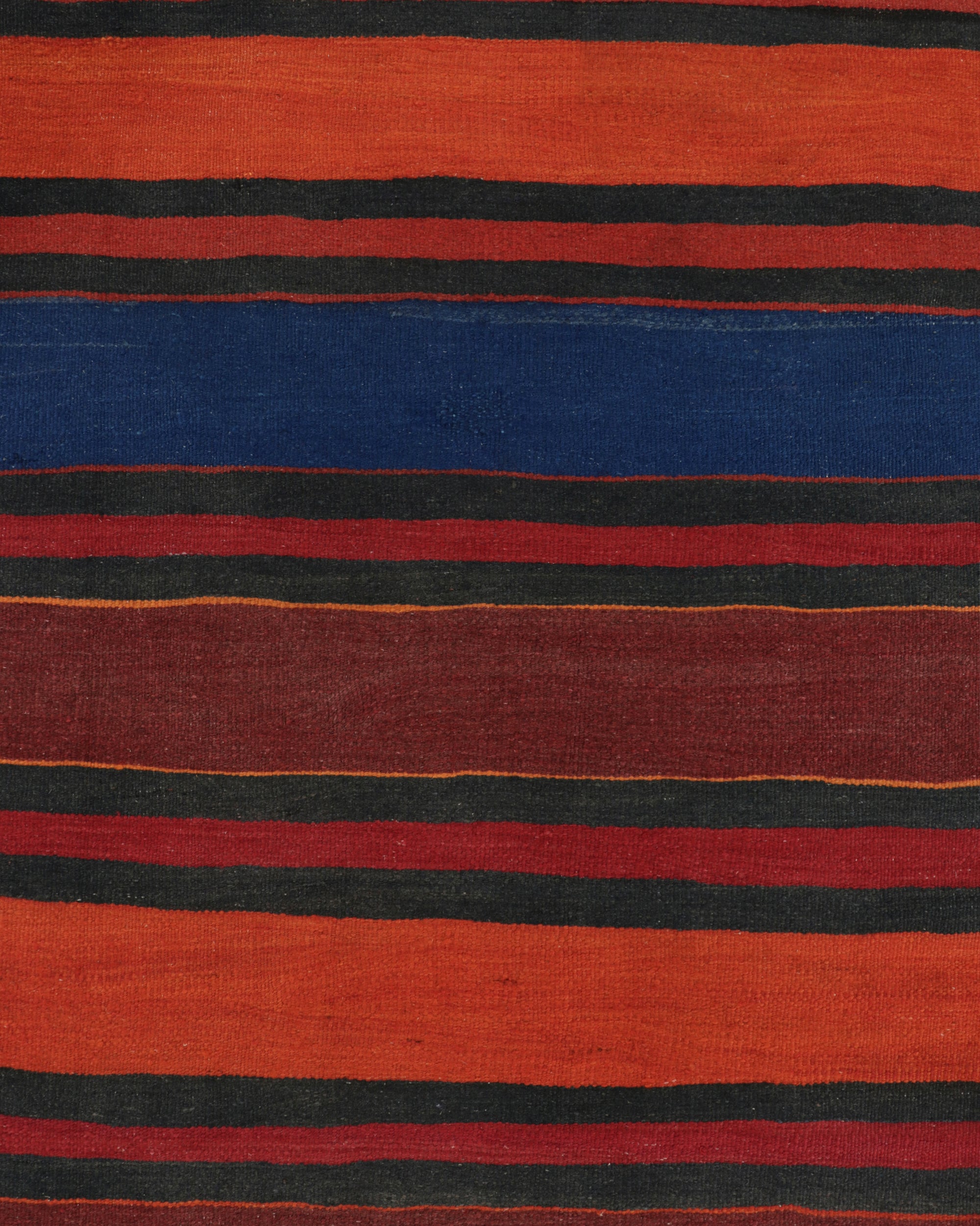 Shahsavan Red, Blue, and Brown Stripe Kilim