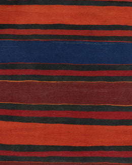 Shahsavan Red, Blue, and Brown Stripe Kilim