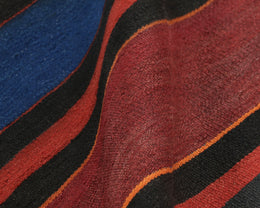 Shahsavan Red, Blue, and Brown Stripe Kilim