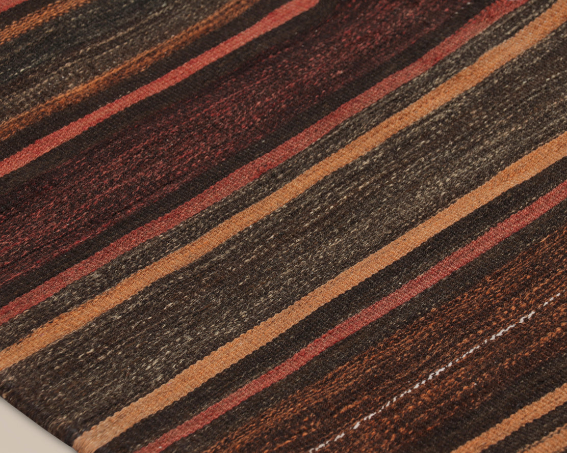 Shahsavan Red and Brown Stripe Runner