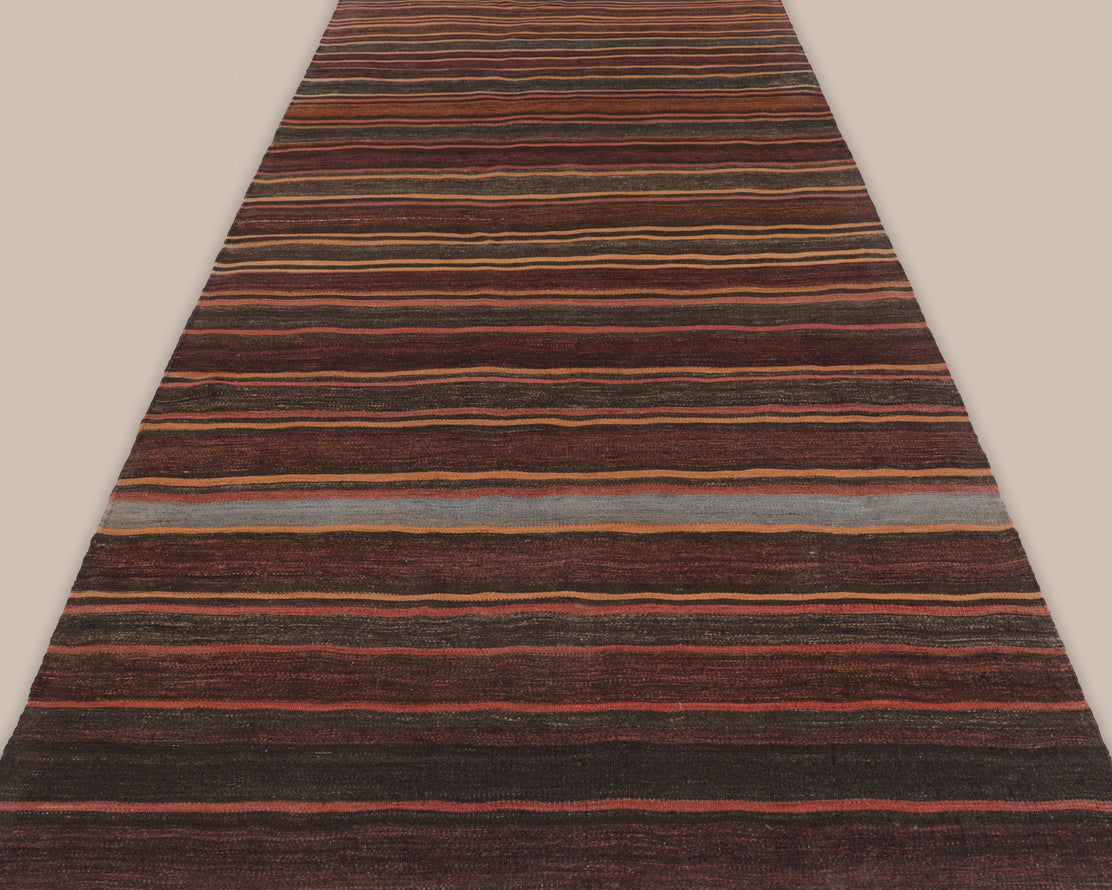 Shahsavan Red and Brown Stripe Runner