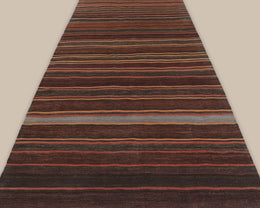 Shahsavan Red and Brown Stripe Runner