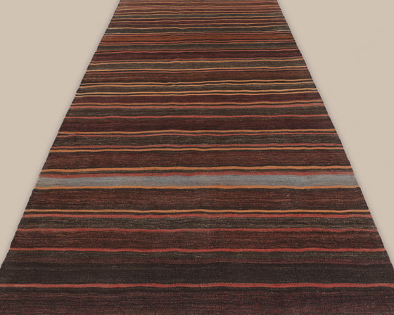 Shahsavan Red and Brown Stripe Runner