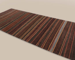 Shahsavan Red and Brown Stripe Runner