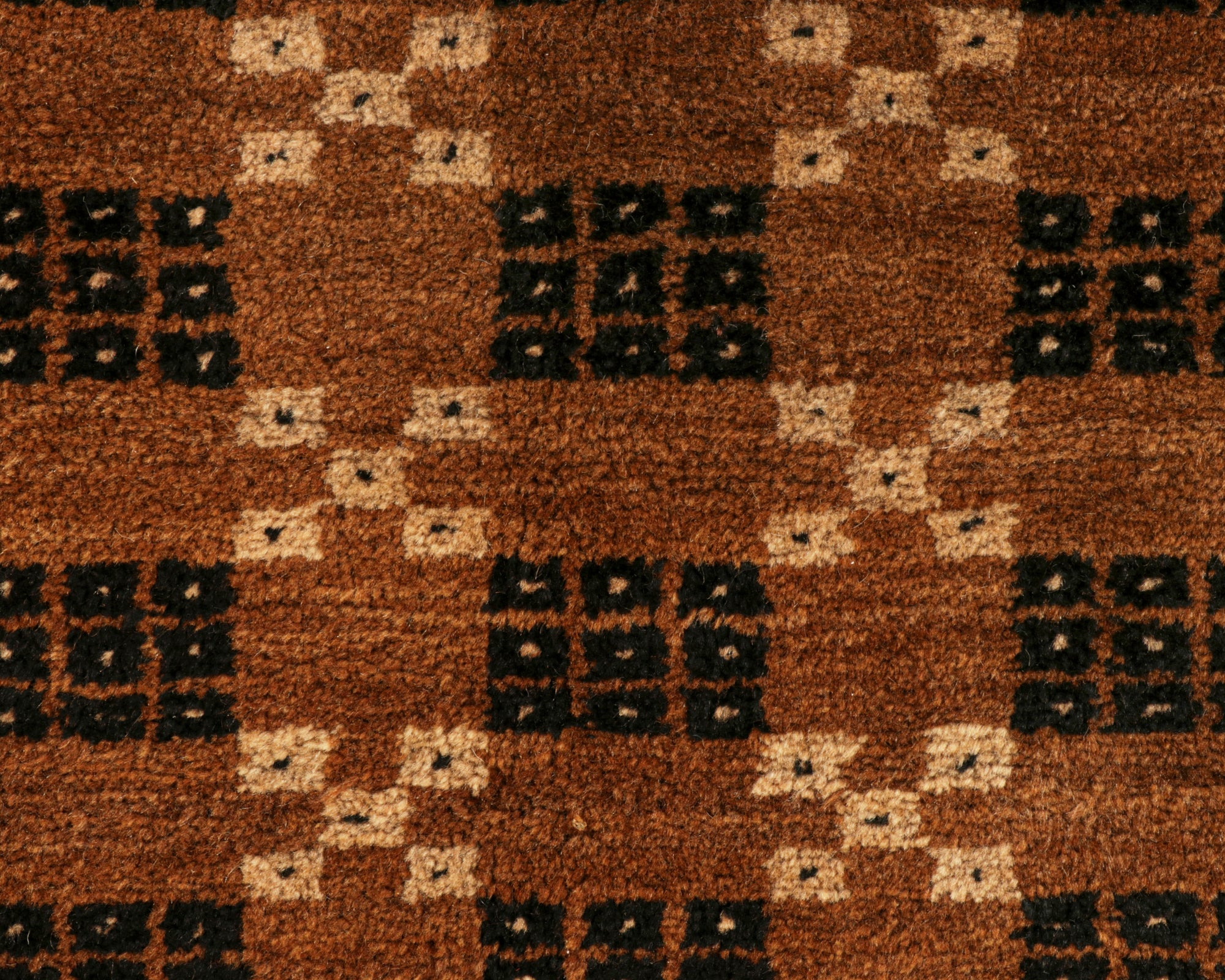 Turkish Beige and Black Geometric Rug