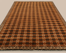Turkish Beige and Black Geometric Rug