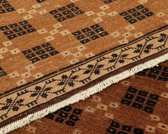Turkish Beige and Black Geometric Rug