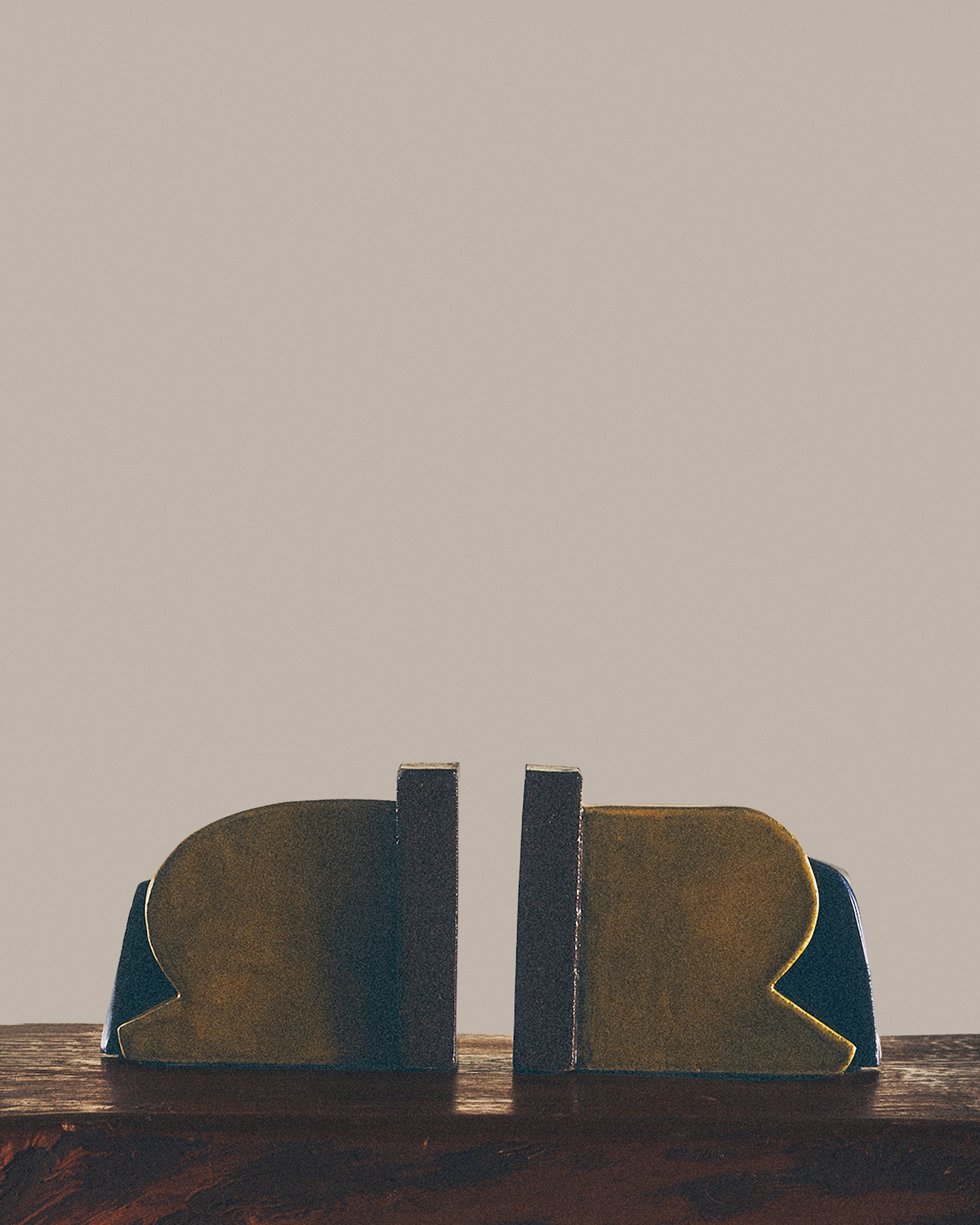 Turmeric & Navy Slab Bookends