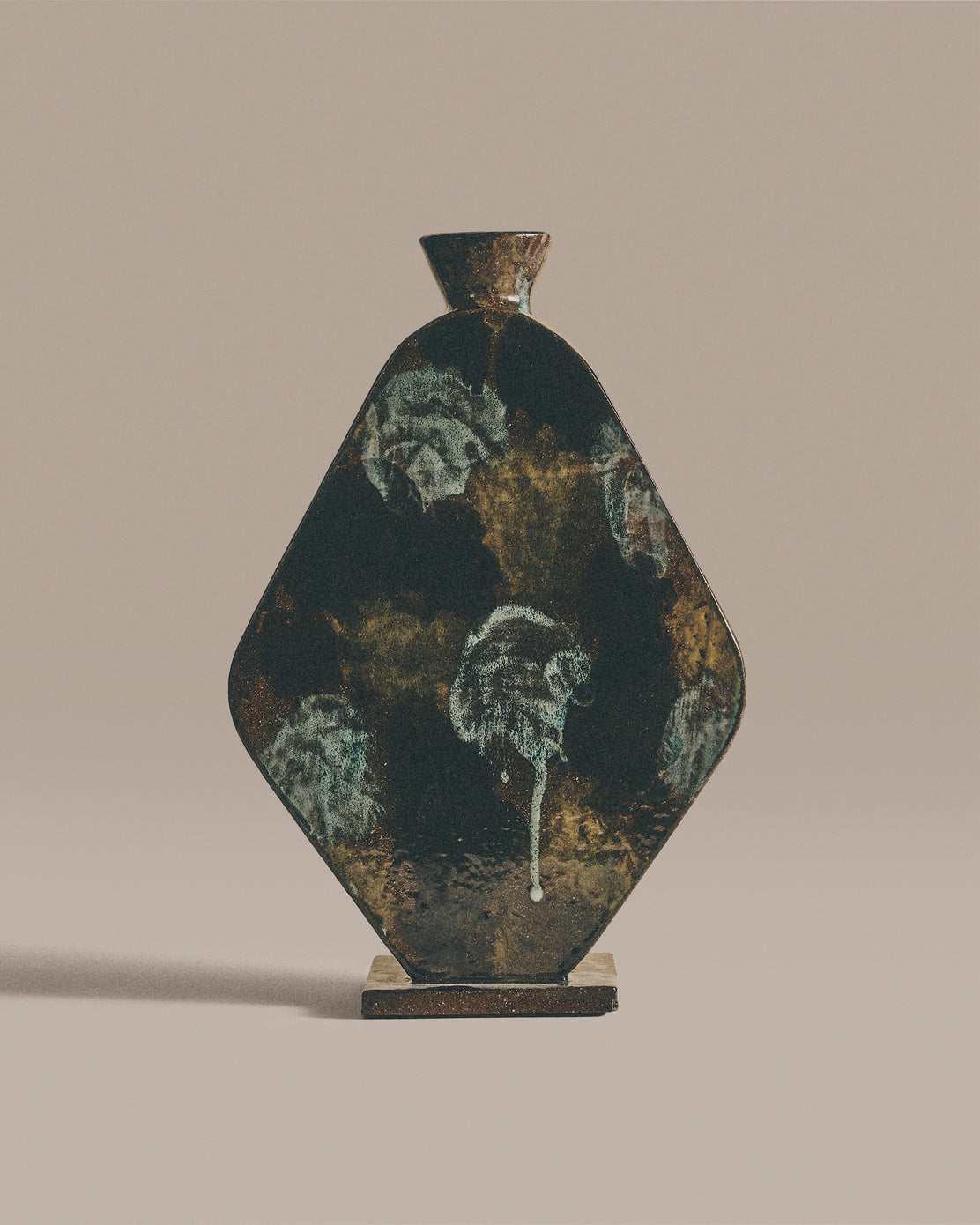 Vertical Abstract Floral Rounded Vase