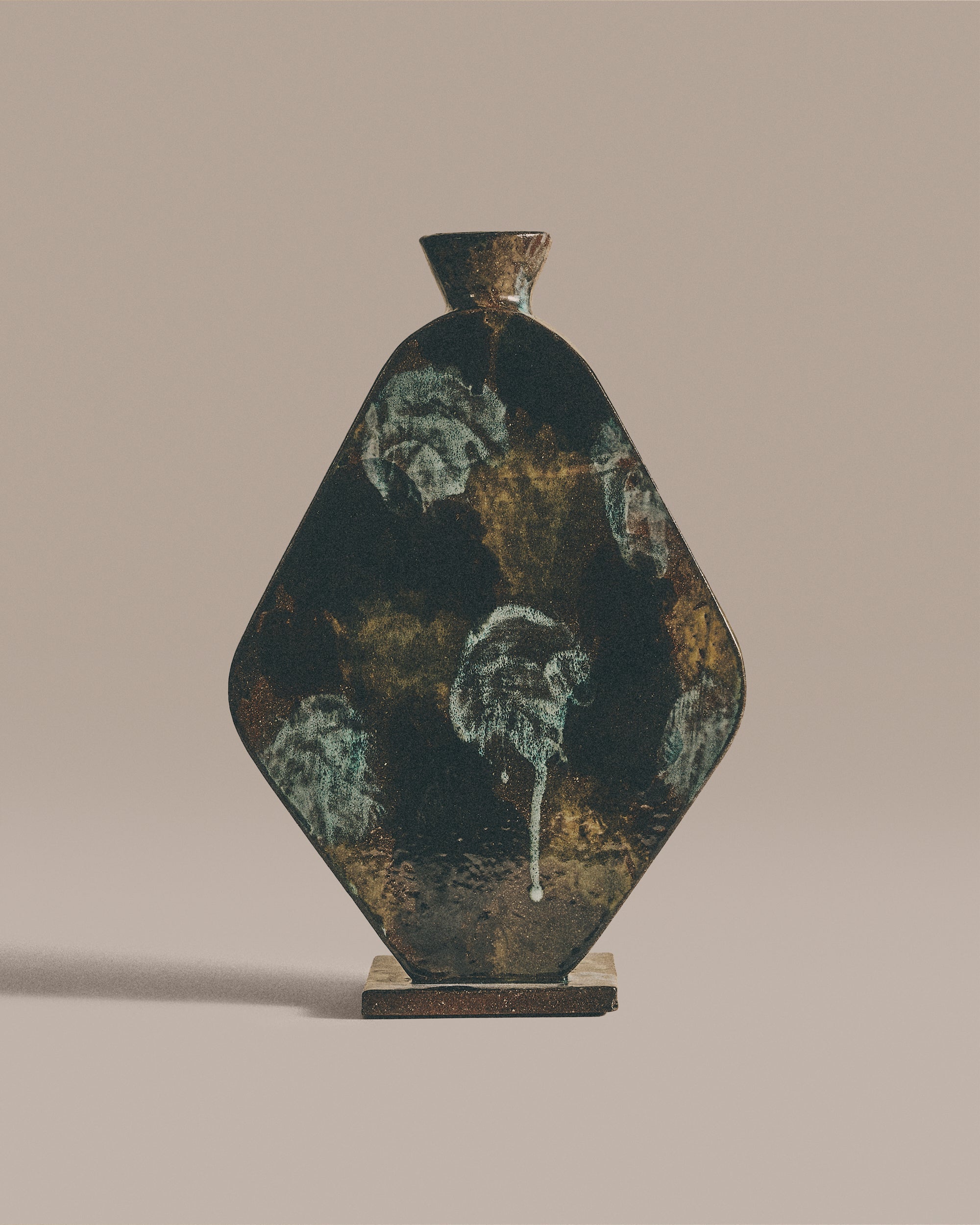 Vertical Abstract Floral Rounded Vase