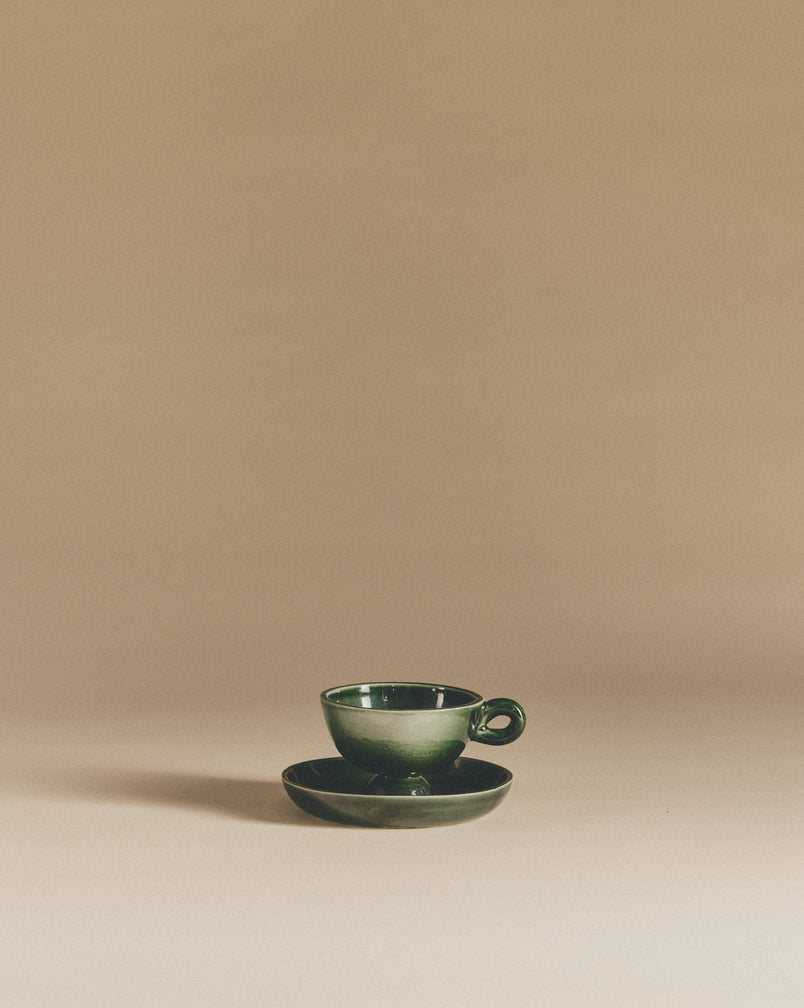 Ceramic Teacup with Saucer